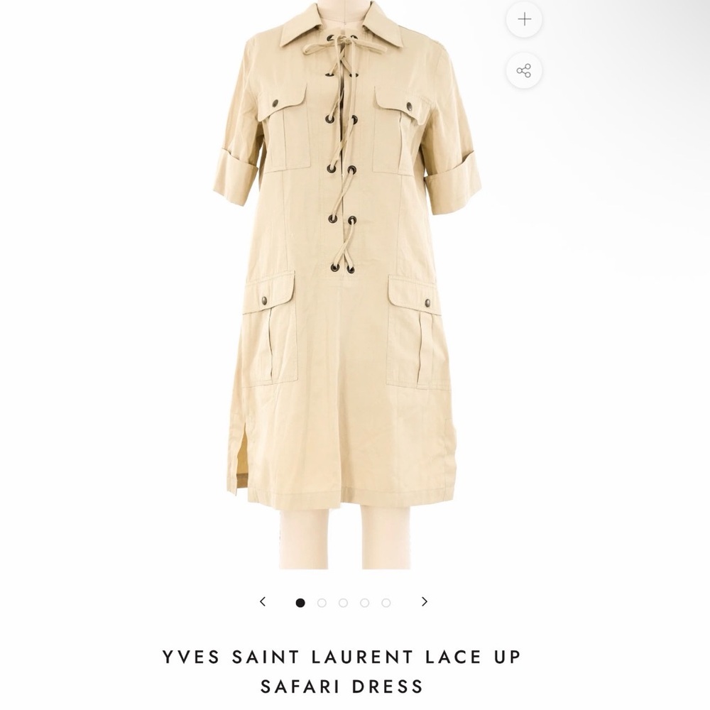Yves Saint Laurent Black Lace-Up Safari Utility Jacket